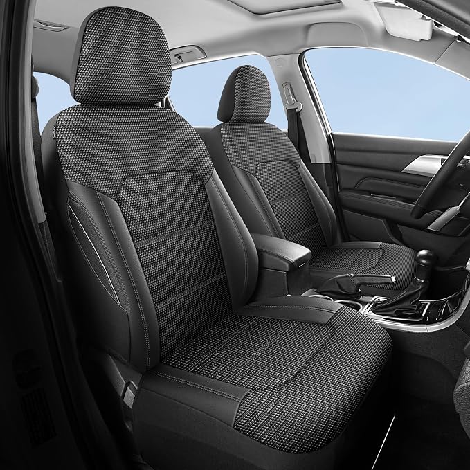 Universal Fabric Seat Covers — Front Seat — Black