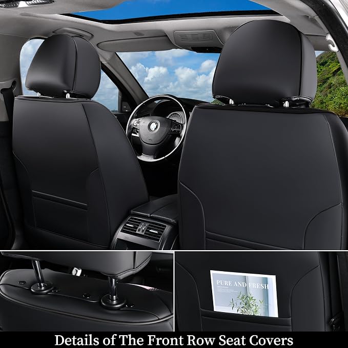 Universal Faux Leather Seat Covers — Front Seat — Pink