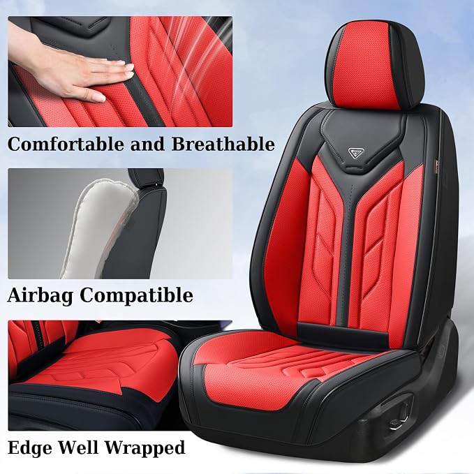 Universal Seat Covers — Front Seat — Black / Red