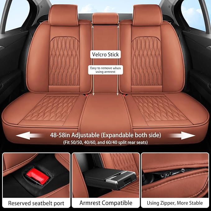 Universal Seat Covers — Full Set — Brown
