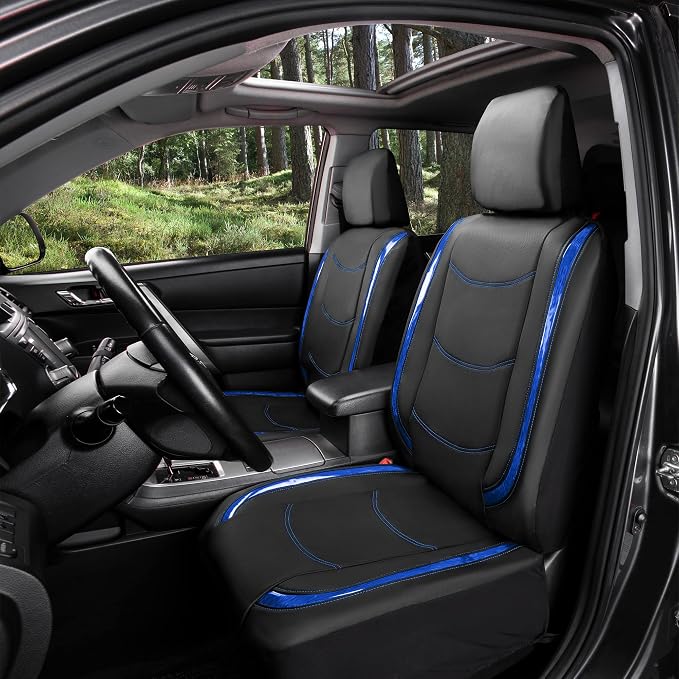 Universal Faux Leather Seat Covers — Full Set — Blue
