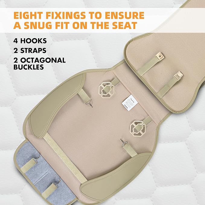 Universal Faux Leather Seat Covers — Beige