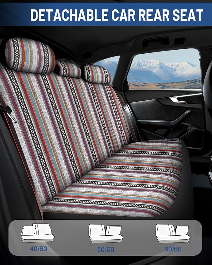 Fabric Car Seat Covers — Full Set — Red