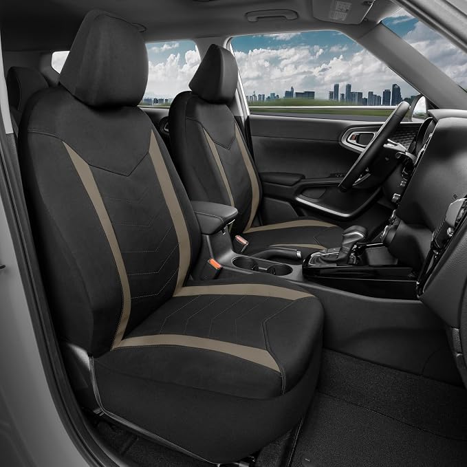 Pet Car Seat Protector — Black / Beige