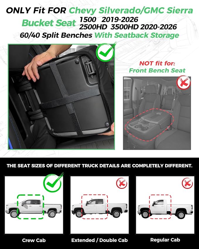 Faux Leather Seat Covers for Chevrolet Silverado / GMC Sierra