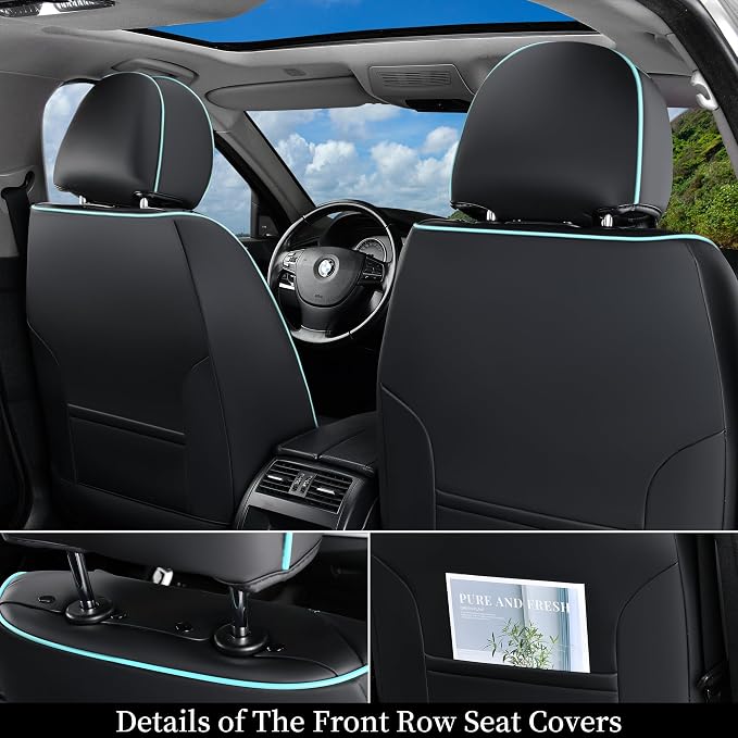 Universal Faux Leather Seat Covers — Full Set — Black