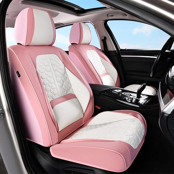 Universal Seat Covers — Front Seat — Pink / White