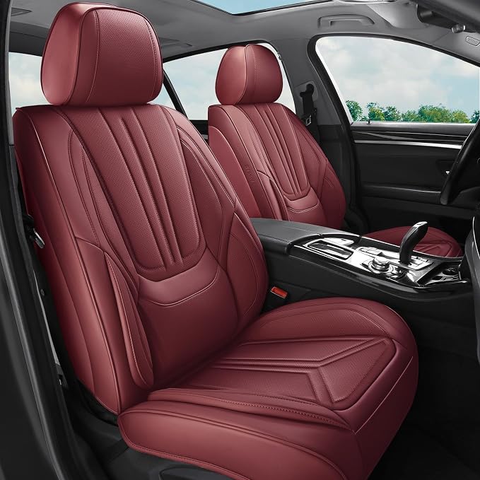 Universal Seat Covers — Full Set — Burgundy / Red