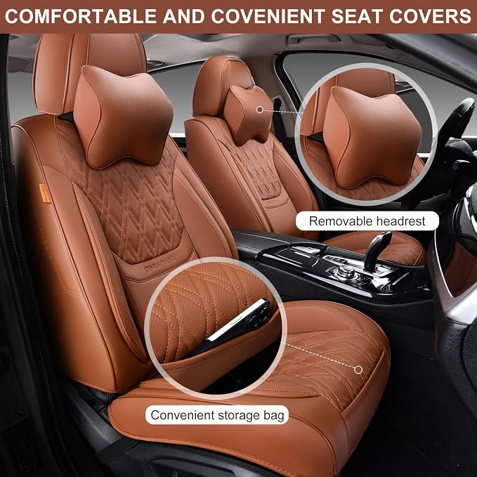 Universal Seat Covers — Front Seat — Brown