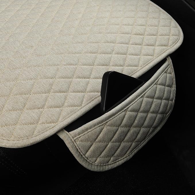 Universal Fabric Seat Covers — Front Seat — Beige