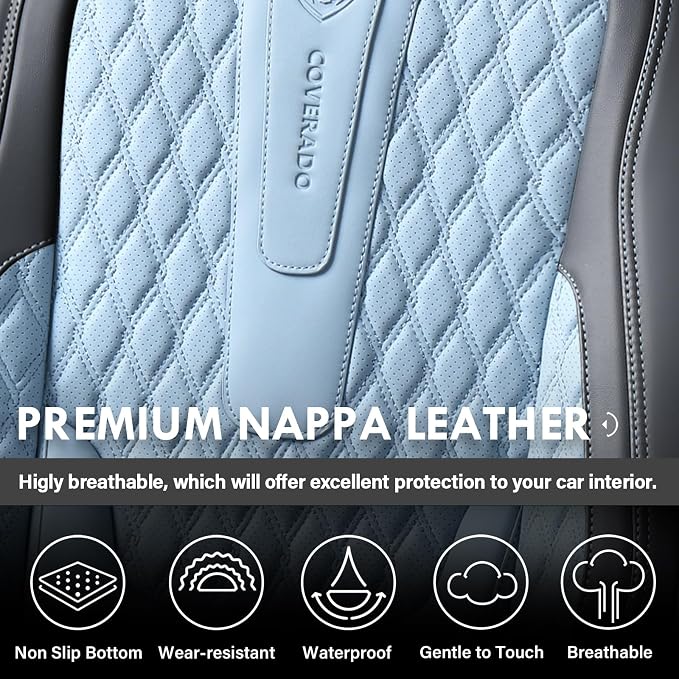 Universal Seat Covers — Front Seat — Black / Blue