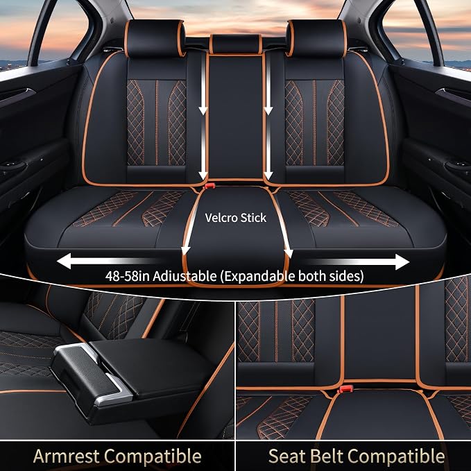 Universal Seat Covers — Full Set — Brown / Black
