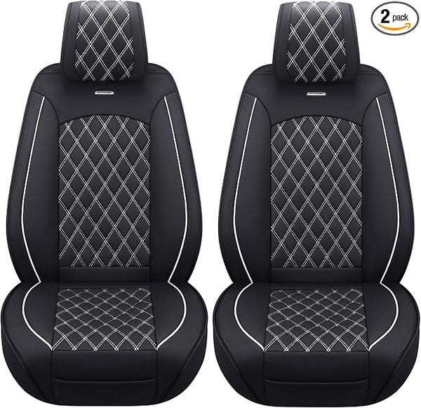 Seat Covers for Multiple Vehicles — Front Seat — Black / White
