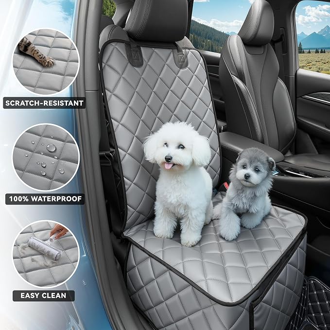 Pet Car Seat Protector — Front Seat — Gray