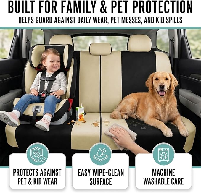Universal Seat Covers — Beige / Black