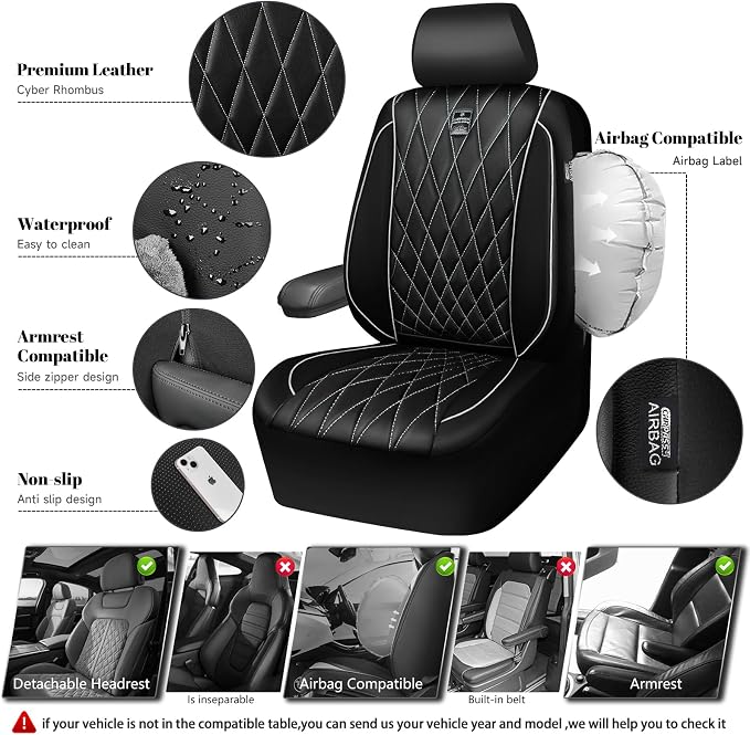 Universal Seat Covers — Front Seat — Black