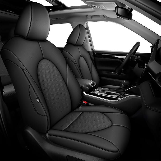 Faux Leather Seat Covers for Toyota Highlander — Full Set — Black