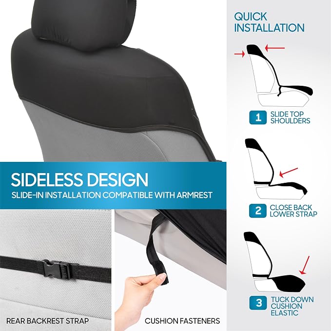 Car Seat Covers — Front Seat — Black