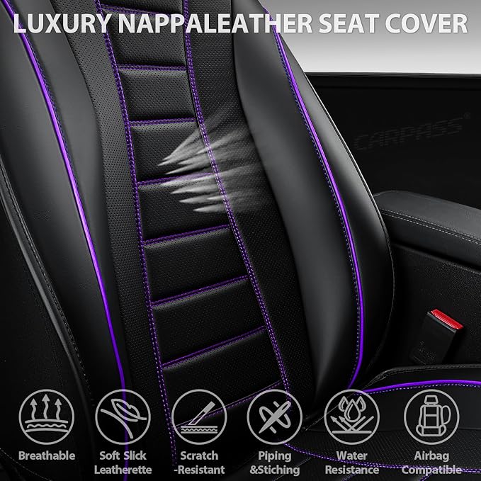 Universal Seat Covers — Full Set — Purple / Black