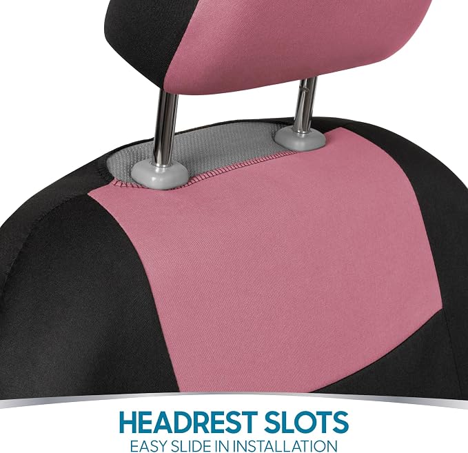 Car Seat Covers — Full Set — Pink / Black