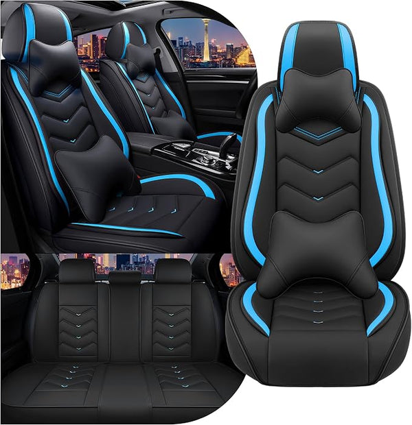 Seat Covers for Honda Civic — Full Set — Black / Blue