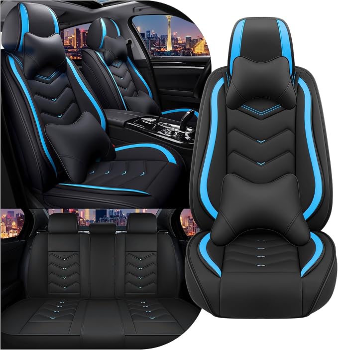 Seat Covers for Honda Civic — Full Set — Black / Blue