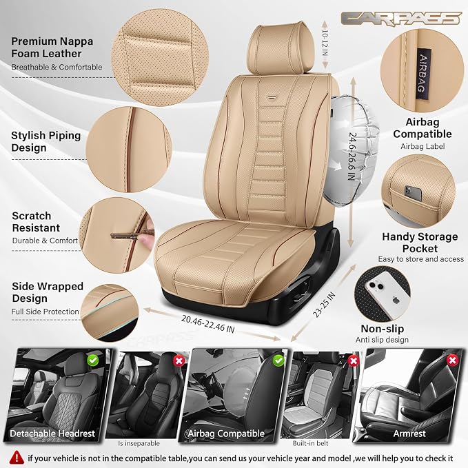 Universal Seat Covers — Full Set — Beige