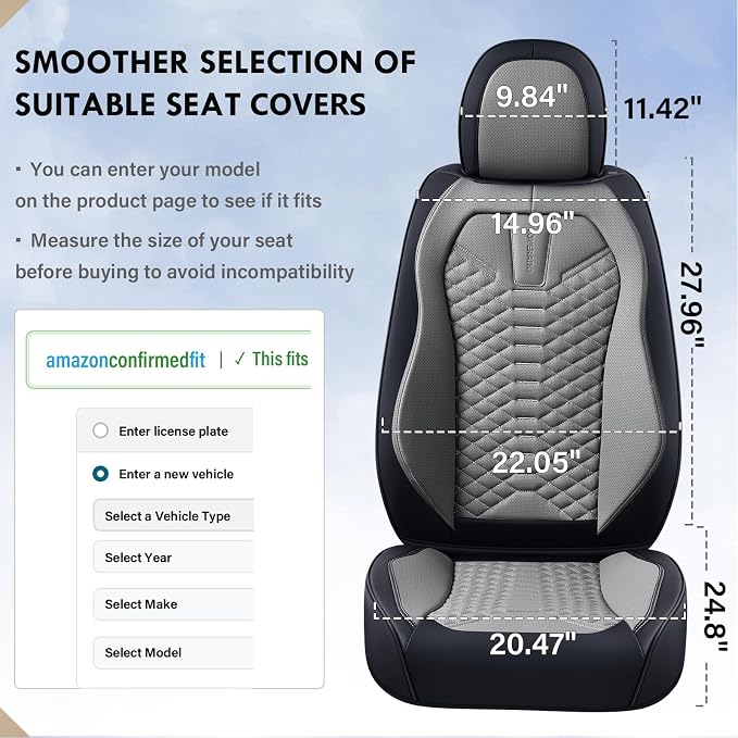 Universal Seat Covers — Front Seat — Black / Gray