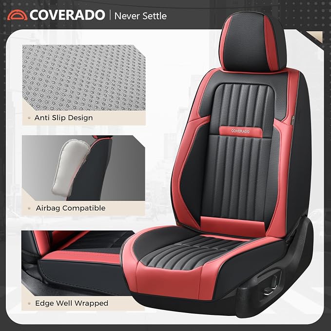 Universal Seat Covers — Front Seat — Red / Black