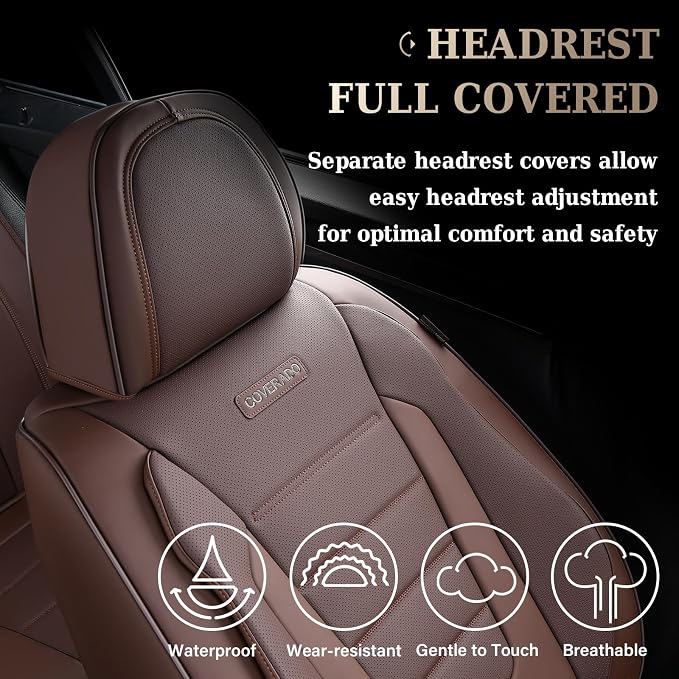 Universal Seat Covers — Front Seat — Brown