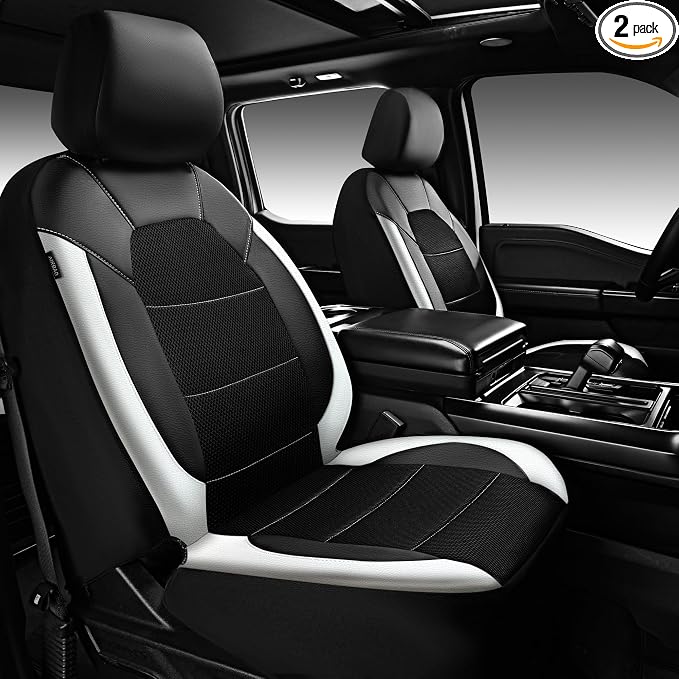 Universal Seat Covers — Front Seat — Black / White