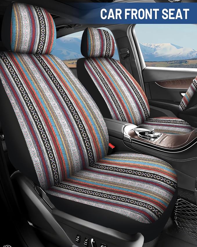 Fabric Car Seat Covers — Full Set — Red