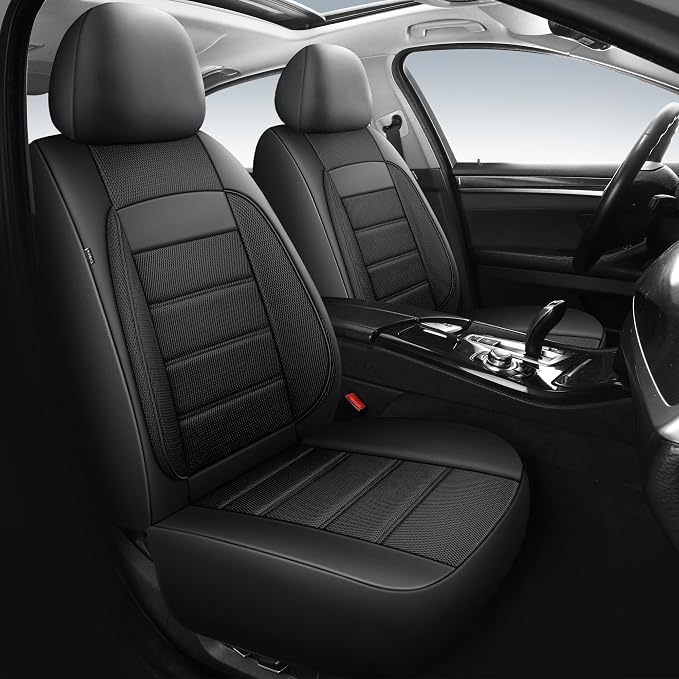 Universal Fabric Seat Covers — Front Seat — Black