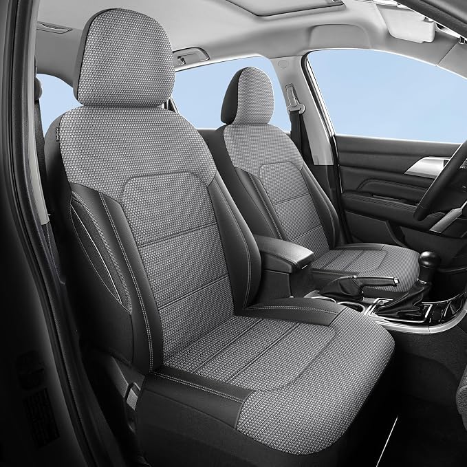 Universal Fabric Seat Covers — Black / Gray