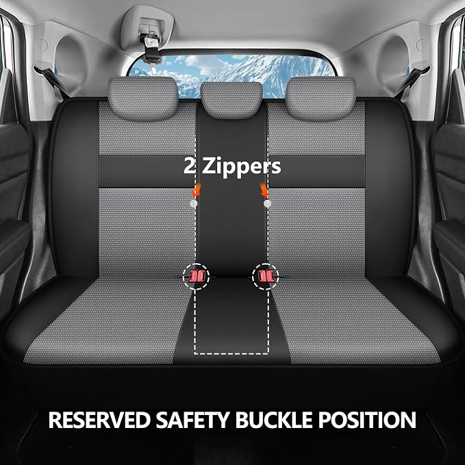 Universal Fabric Seat Covers — Black / Gray
