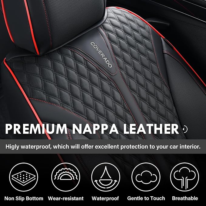 Universal Seat Covers — Front Seat — Black / Red