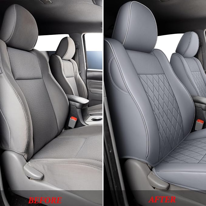 Faux Leather Seat Covers for Toyota Tacoma — Full Set — Gray