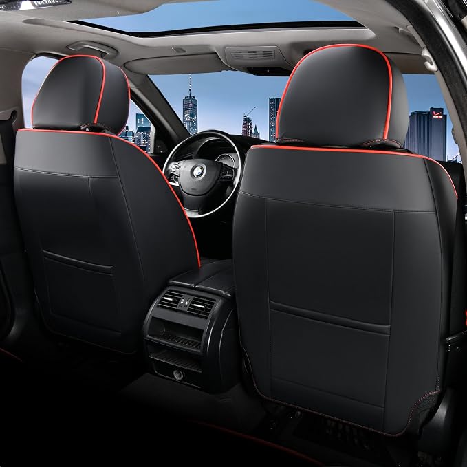 Car Seat Covers — Full Set — Black / Red