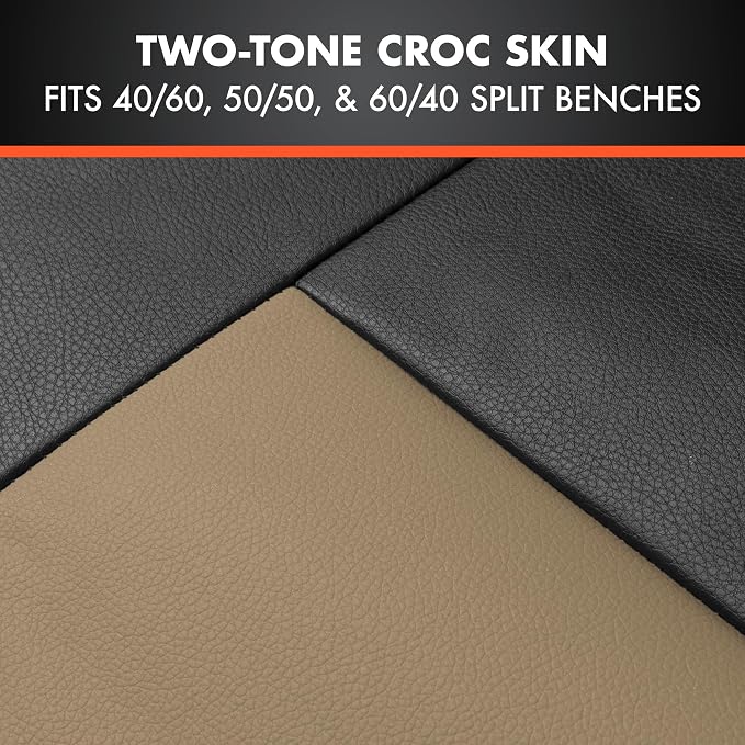 Faux Leather Car Seat Covers — Full Set — Beige