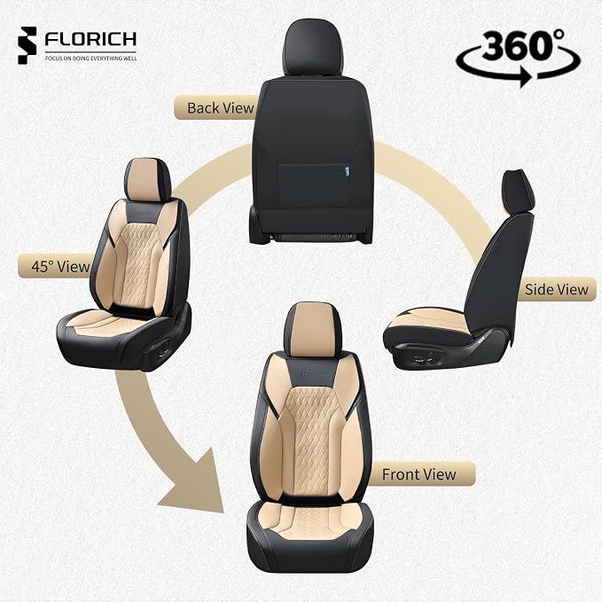 Universal Seat Covers — Front Seat — Black / Beige