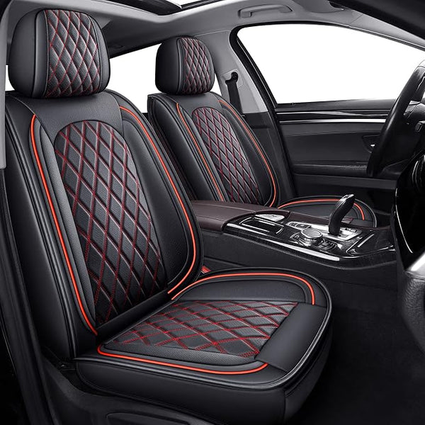 Car Seat Covers — Front Seat — Black / Red