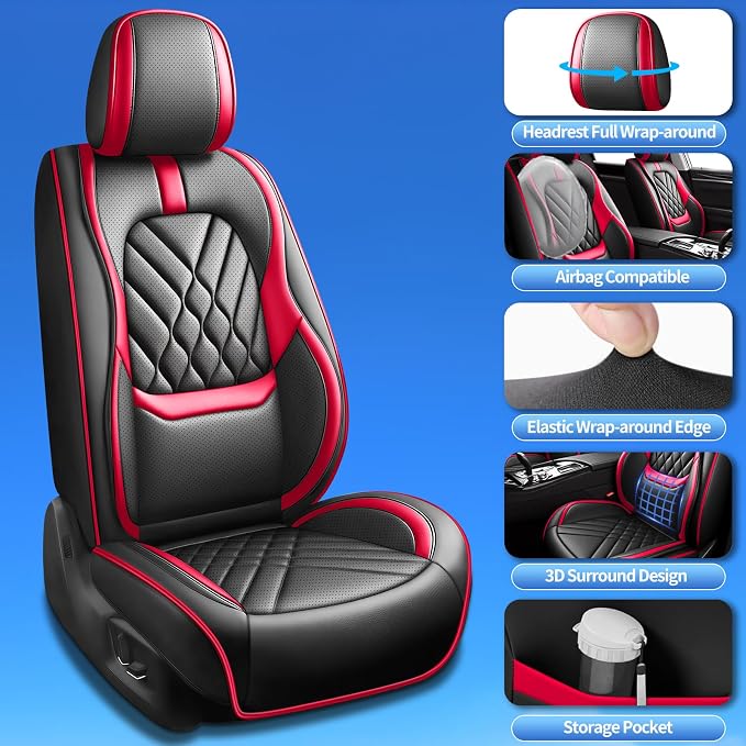 Seat Covers for Nissan Titan — Full Set — Red