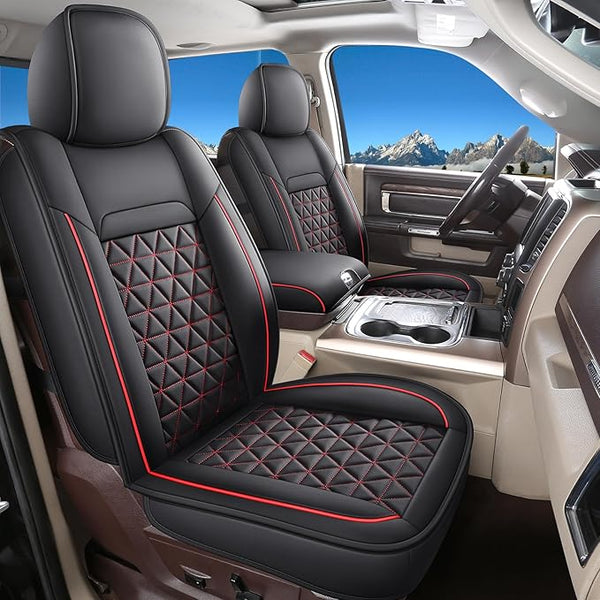 Seat Covers for Multiple Vehicles — Front Seat — Black / Red