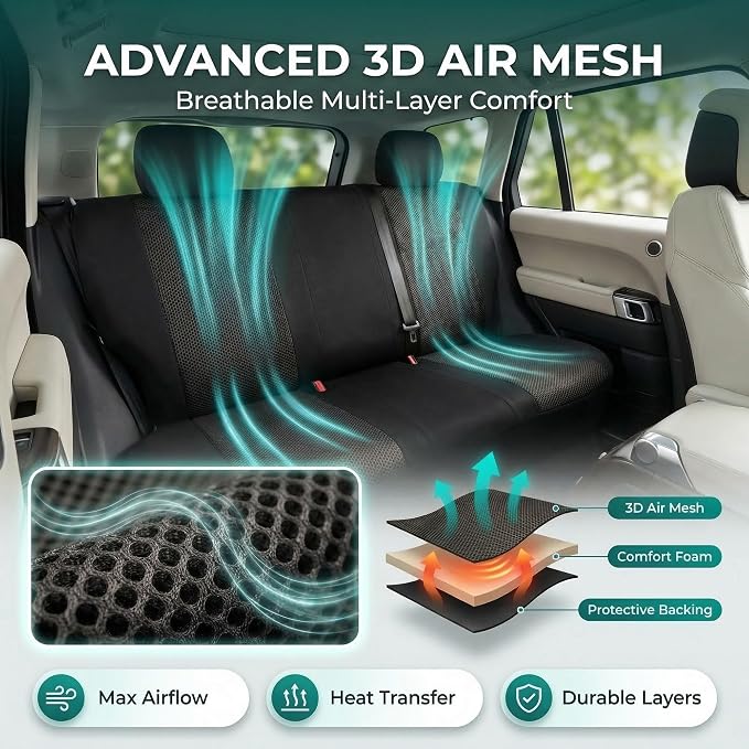 Universal Fabric Seat Covers — Front Seat — Black