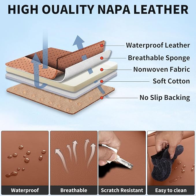 Universal Seat Covers — Full Set — Brown / Black