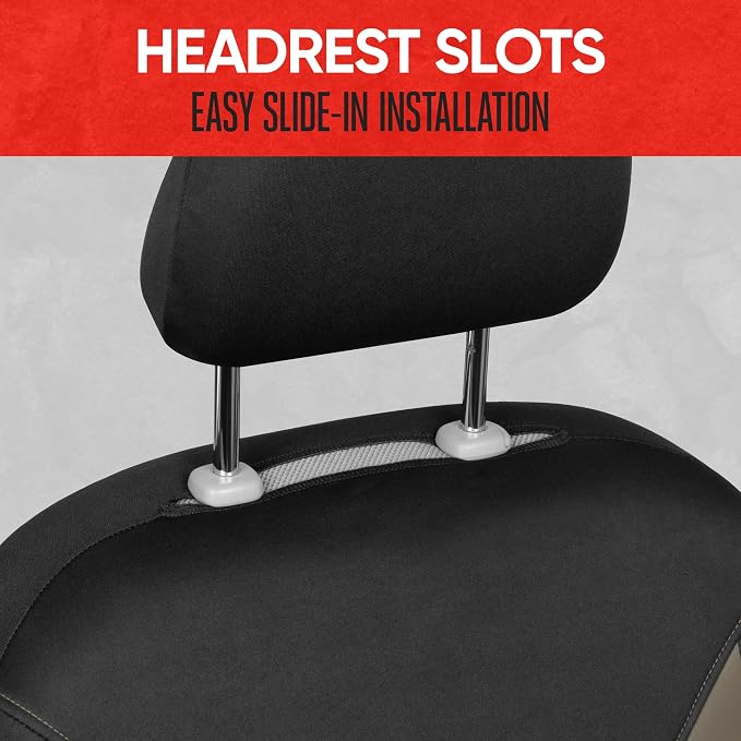 Neoprene Car Seat Covers — Front Seat — Beige