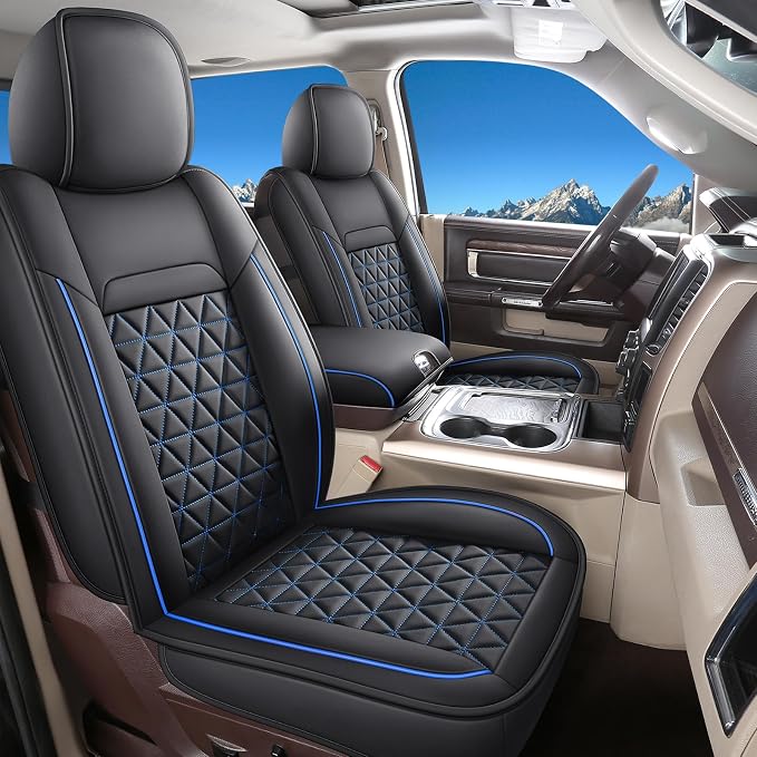 Seat Covers for Multiple Vehicles — Full Set — Black / Blue