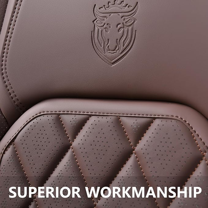 Universal Faux Leather Seat Covers — Full Set — Coffee