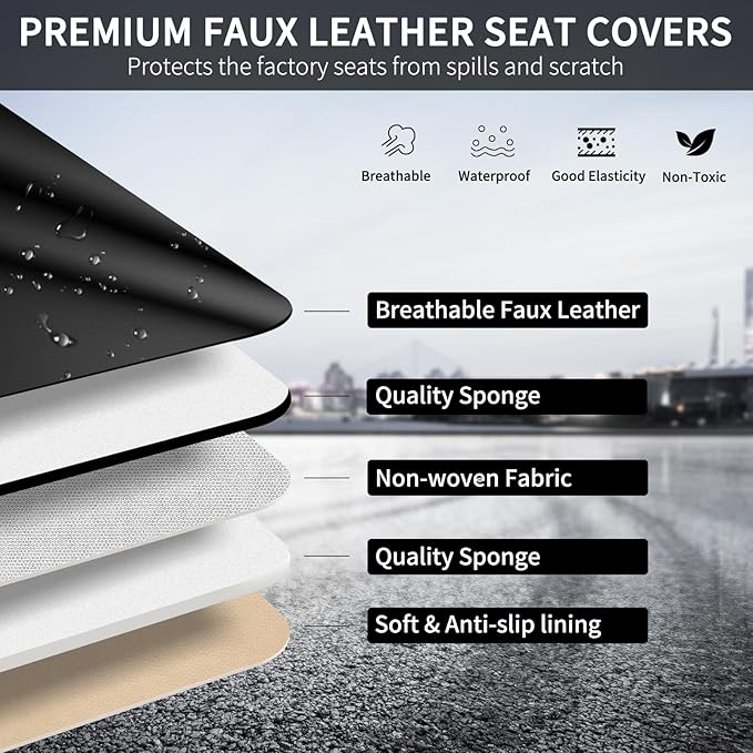 Universal Seat Covers — Front Seat — Black