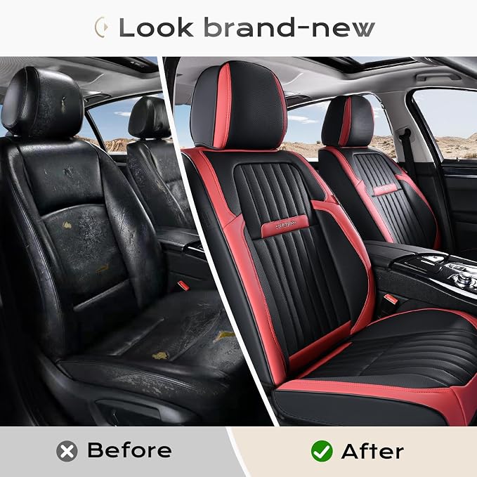 Universal Seat Covers — Front Seat — Red / Black